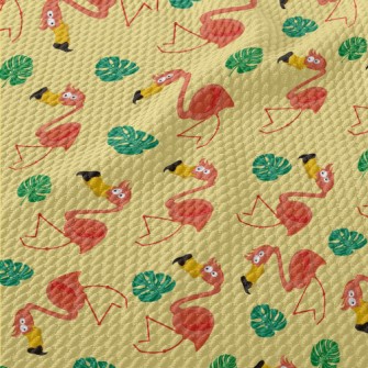 Summer Big-mouthed Flamingo Birdseye Piqué
