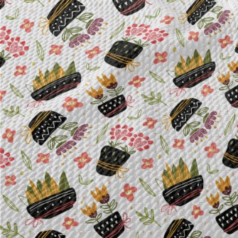 Classic Flower Pots Birdseye Piqué