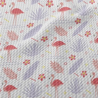 Tropical Flowers And Plants Fl Birdseye Piqué