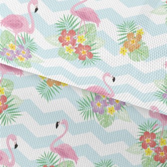 Tropical Flowers Flamingo Waterproof Oxford