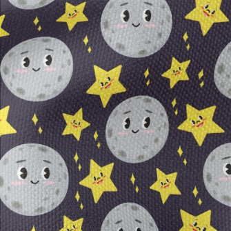 Blushing Moon And Stars Waterproof Canvas