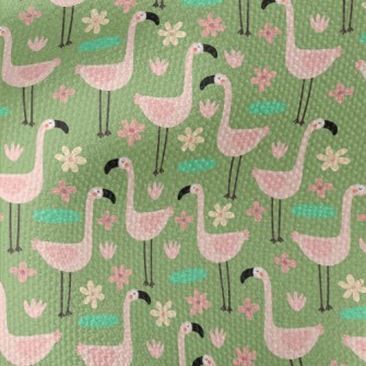 Garden Cartoon Flamingo Waterproof Canvas