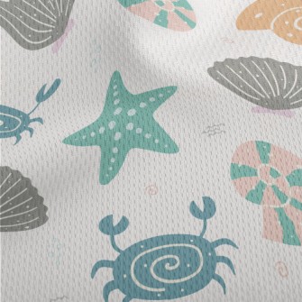 Shells, Starfish, Crab Athletic Mesh Flat Back