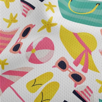 Beach Vacation Supplies Athletic Mesh Flat Back