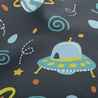 Space Planet UFO Athletic Mesh Flat Back