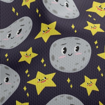 Blushing Moon And Stars Athletic Mesh Flat Back