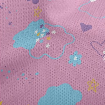 Clouds, Stars, Flowers Athletic Mesh Flat Back