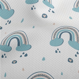 Rainbow Clouds Rainy Day Athletic Mesh Flat Back