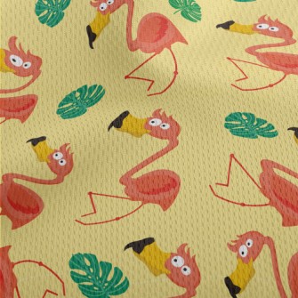 Summer Big-mouthed Flamingo Athletic Mesh Flat Back