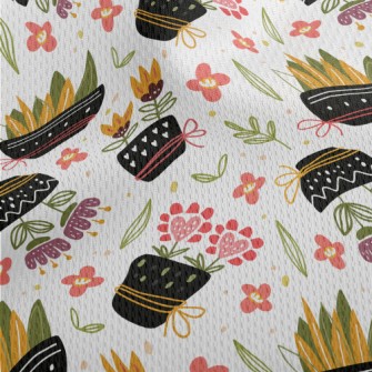 Classic Flower Pots Athletic Mesh Flat Back