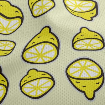 Sour Sliced Lemon Athletic Mesh Flat Back