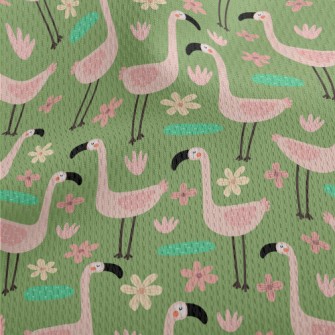 Garden Cartoon Flamingo Athletic Mesh Flat Back