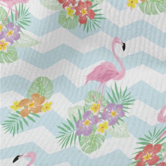 Tropical Flowers Flamingo Terry