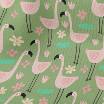 Garden Cartoon Flamingo Terry