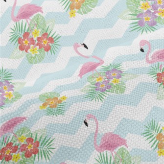 Tropical Flowers Flamingo Performance Linen