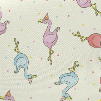 Colorful Birthday Flamingo Twill