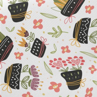 Classic Flower Pots Twill
