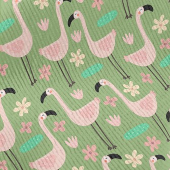 Garden Cartoon Flamingo Standard Corduroy
