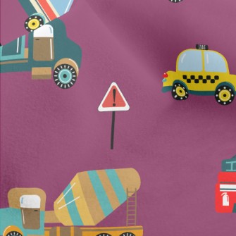 Police Car Fire Truck Engineer Micro Fleece