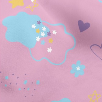 Clouds, Stars, Flowers Micro Fleece