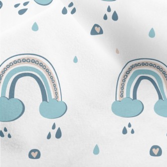 Rainbow Clouds Rainy Day Micro Fleece