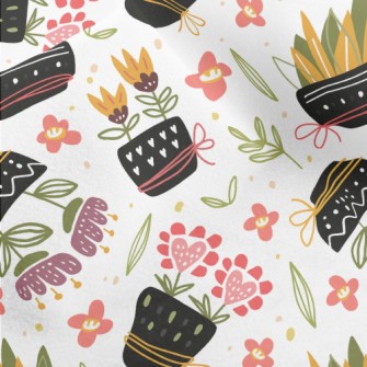 Classic Flower Pots Micro Fleece