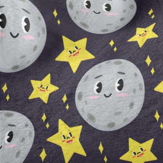 Blushing Moon And Stars Minky