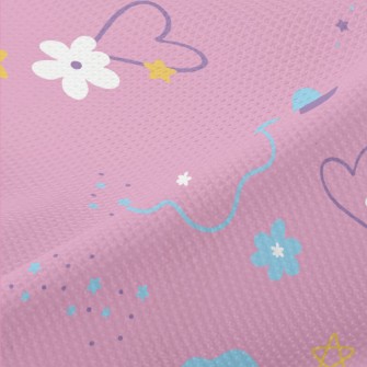 Clouds, Stars, Flowers Piqué