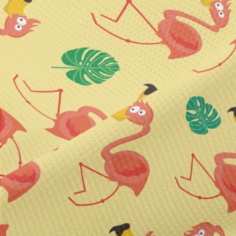 Summer Big-mouthed Flamingo Piqué