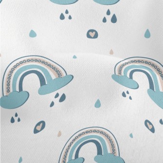 Rainbow Clouds Rainy Day Lightweight Performance Linen