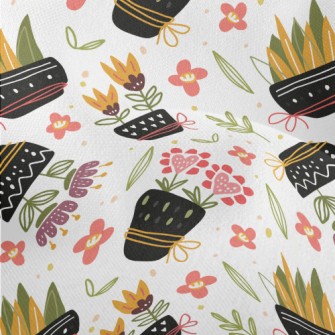 Classic Flower Pots Lightweight Performance Linen