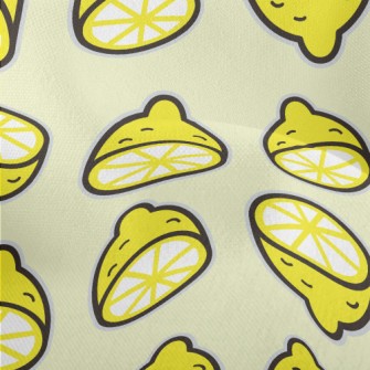 Sour Sliced Lemon Lightweight Performance Linen