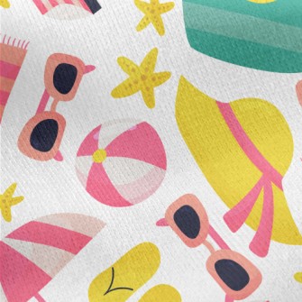 Beach Vacation Supplies Jersey Backed Fleece