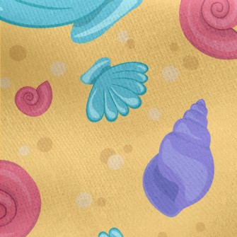 A Variety Of Colorful Shells Jersey Backed Fleece