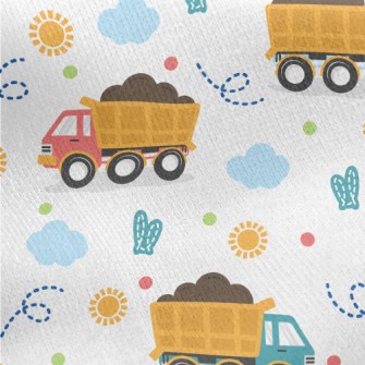 Cartoon Big Truck Jersey Backed Fleece