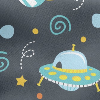 Space Planet UFO Jersey Backed Fleece