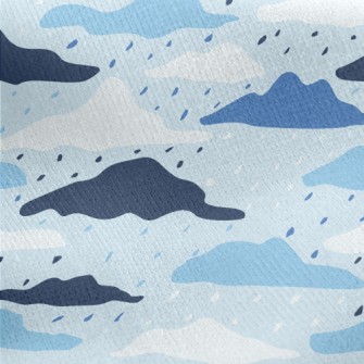 Clouds And Rainy Day Jersey Backed Fleece