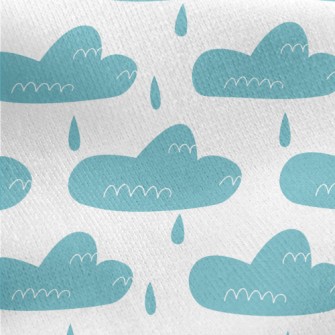 Lines Clouds Raining Jersey Backed Fleece