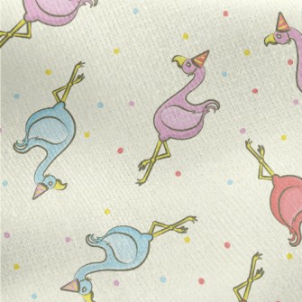 Colorful Birthday Flamingo Jersey Backed Fleece