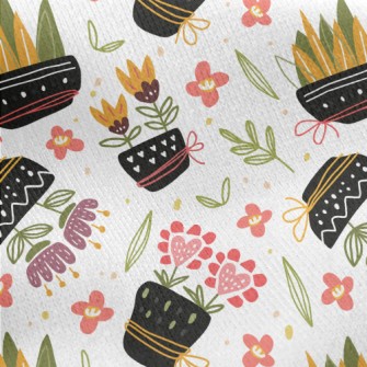 Classic Flower Pots Jersey Backed Fleece