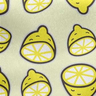 Sour Sliced Lemon Jersey Backed Fleece
