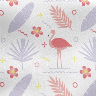 Tropical Flowers And Plants Fl Jersey Backed Fleece