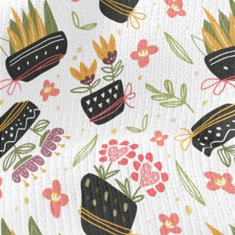 Classic Flower Pots Stretch Jersey
