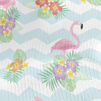 Tropical Flowers Flamingo Stretch Jersey