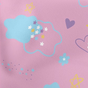 Clouds, Stars, Flowers Lightweight Cotton Poplin