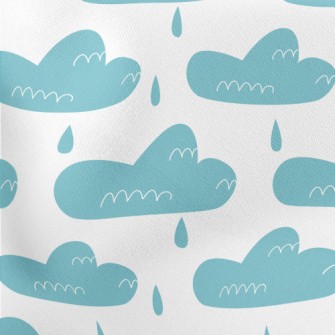 Lines Clouds Raining Lightweight Cotton Poplin