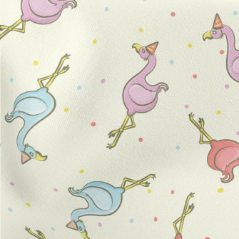 Colorful Birthday Flamingo Lightweight Cotton Poplin