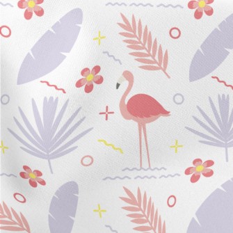Tropical Flowers And Plants Fl Lightweight Cotton Poplin