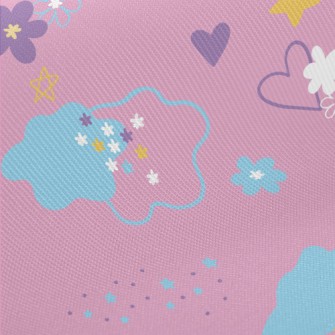 Clouds, Stars, Flowers Midweight Cotton Poplin