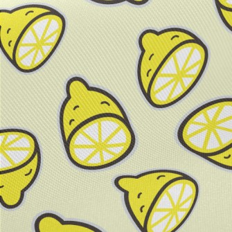 Sour Sliced Lemon Midweight Cotton Poplin